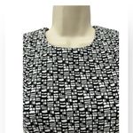 Calvin Klein  Size 8 Black White Geometric Scuba Crepe‎ Stretch Sheath Dress MIDI Photo 3