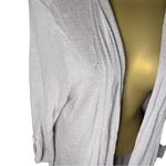 Bobeau  Open Front Cardigan Lightweight Roll Tab Sleeve Lavender Gray L Photo 4