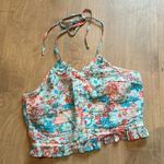American Eagle NWT  AE  Floral Print  Halter Crop Top Photo 2