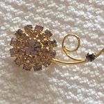 Stunning Vintage Sparkly Flower Brooch W Purple Rhinestones Photo 5
