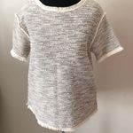 The Limited top shirt Textured Fringe Trim Knit shirt sleeve oversized medium Photo 0
