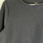 Talbots Women's Lp Solid Black 3/4 Sleeve Lace Trim Sweatshirt Photo 3