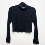 Wilfred Free Aritzia Mock Neck Crop Sweater Womens Medium Coquette Dark Academia Photo 0