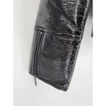 Unreal Fur Wet Look Aviator Jacket in Black XS Photo 5