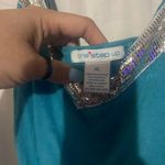 One Step Up One Step Ahead Turquoise Cami with Silver Sequin Trim Photo 1