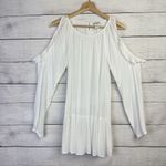 Sundance White Whispered Breezes Cold Shoulder Tunic Long Sleeve Top Size Small Photo 1