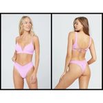 l*space ππ Ribbed Bikini Set ~ Rosebud Pink S NWT Photo 1