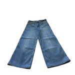 Good American Wide Leg Crop Jeans Sz 28 High Rise palazzo Denim Light Wash Photo 3