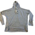 Moral Fiber  crop Top with hoodie Gray XL Lace up Front Low Front Long Back. Photo 0