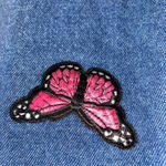 Minga‎ London Butterfly Embroidered High Waist Straight Leg Jeans Y2K 32 US 8 Blue Photo 6