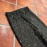 CALZEDONIA Black Sequin Elastic Waistband Wide Leg Pants Size Small Photo 3