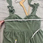 Lulus  Small Radiant Charisma Sage Brush Chiffon Ruched Tie-Strap Maxi Dress 1X Photo 5