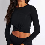 Alo Yoga Black Long Sleeve Crop Top Photo 0