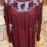 Hayden Artsy Burgundy Dress or Long Tunic Blouse by Medium Large Holiday Wear Photo 7