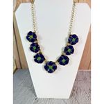 EUC Kate Spade Izu Blue Green Faceted Stone Floral Flower Statement Necklace Photo 1