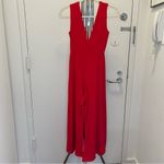 Susana Monaco NWOT Red Tie Front Cutout Wide Leg Sleeveless Jumpsuit Photo 2