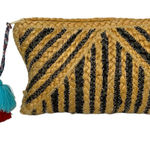 Shiraleah Marinella Clutch Purse Bag Jute Tassel Festival Vacation Travel Pom Photo 0