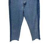 Momokrom  Two Tone High Rise Raw Hem Cropped Straight Leg Jeans‎ EU 38 Trendy Y2K Photo 2