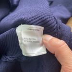 CYANINE Sea Navy Ribbed Peplum Sweater sz Small Blue Photo 5