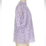 Nanette Lepore  Chic Lilac Lavender Floral Lace Puff Sleeve Blouse Size M NWT Photo 1