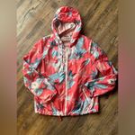 American Eagle Outfitters Pink and Blue Hooded Raincoat Photo 0