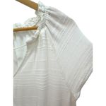 Cloth & Stone White Short Sleeve Ruffle Tie Neck Mini Dress Size M Rayon Linen Photo 7