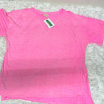 Peach Love California  Bright Pink V-Neck Tee Photo 0