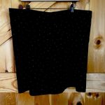 Nine West  Womens XXL‎ Black Pencil Skirt Rhinestone Polka Dot Accent Lined Photo 0
