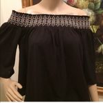 Apt. 9 Womens A.P.T. 9 Off Shoulder top Semi Loose Top Black Size Small 3/4 Sleeve NEW Photo 0