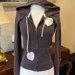 PINK - Victoria's Secret PINK Victoria Secret Brown Zip Knit Hoodie Photo 7