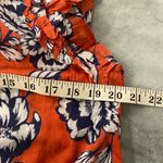 C&C California NWT  Size M Blue Floral Ruffle Collar Short Sleeve Lightweight Top Photo 8