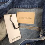 Retrofête Retrofete Ada Jean Jacket in Blue Size XXS Gold Buttons NWT Distressed Photo 4