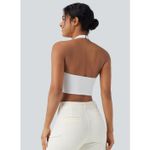 Halara ‎ Ribbed Knit Halter Adjustable Buckle Cropped Casual Tank Top Size XL NWT Photo 1