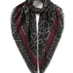 Animal Print Leopard Cashmere Scarf Black Animal Print Luxurious Scarf Wrap Around Bandana Cape Poncho Hijab Hip Scarf Multiple Photo 0