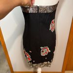 French Connection  Strapless Mini Dress Sequin beaded Embellished Party Black‎ 8 Photo 4