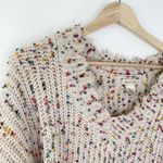 Main Strip  Womens Chunky Knit Sweater Size M Distressed Polka Dot Cozy Cream Photo 2