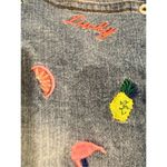 Lucky Brand flamingos pineapple watermelon embroidered jeans shorts Photo 2