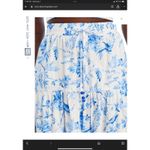 AQUA  Sleeveless Square Neck Blue Toile Crop Top & Midi Tiered‎ Skirt  Size L NWT Photo 4