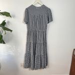 Cynthia Rowley Dress Women M Navy Blue Gingham Plaid Tiered Tradwife Cottagecore Photo 1