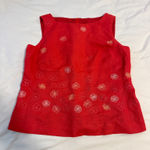Vintage Flower Tank Blouse Red Size 8 Photo 0