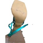 EGO Teal Metallic Lace Up Block Heels Sandals Size UK 7 / US 9 Photo 4