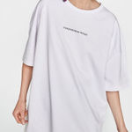 ZARA  Off-White Crew Neck Cotton T-shirt(Size Small) Photo 0