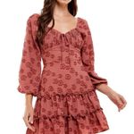 City Studio Fit & Flare Mini Dress Ruched Bust Tiered Hem Salmon Pink 5 Size undefined Photo 0