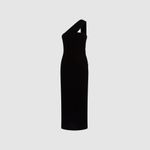 Reiss NWT ABBEY VELVET ONE-SHOULDER MIDI DRESS SIZE 4 Photo 3