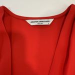 Amanda Uprichard  Red Martinique Midi Dress Ruffle Sleeve Tulip Hem Belt MEDIUM Photo 13