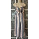 Forever 21 Striped Tie Front Women’s Cropped Wide Leg Romper/Jumpsuit Photo 4