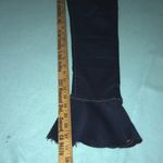 Parisian stretchy bell bottom ruffle jeans raw hem dark blue size 10 Photo 5