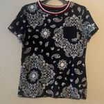 Tommy Hilfiger  Blue Paisley Print  Shirt Short Sleeves size M Photo 1