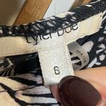 🦋 Tyler Boe Wpmens Butterfly Print Silk Ruffle Midi Dress Wedding Guest Boho Black Size 6 Photo 5