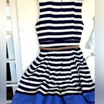 Charter Club  Navy & White Natuical/Coastal Stripe Fit & Flare‎ Dress Size 14 Photo 10
